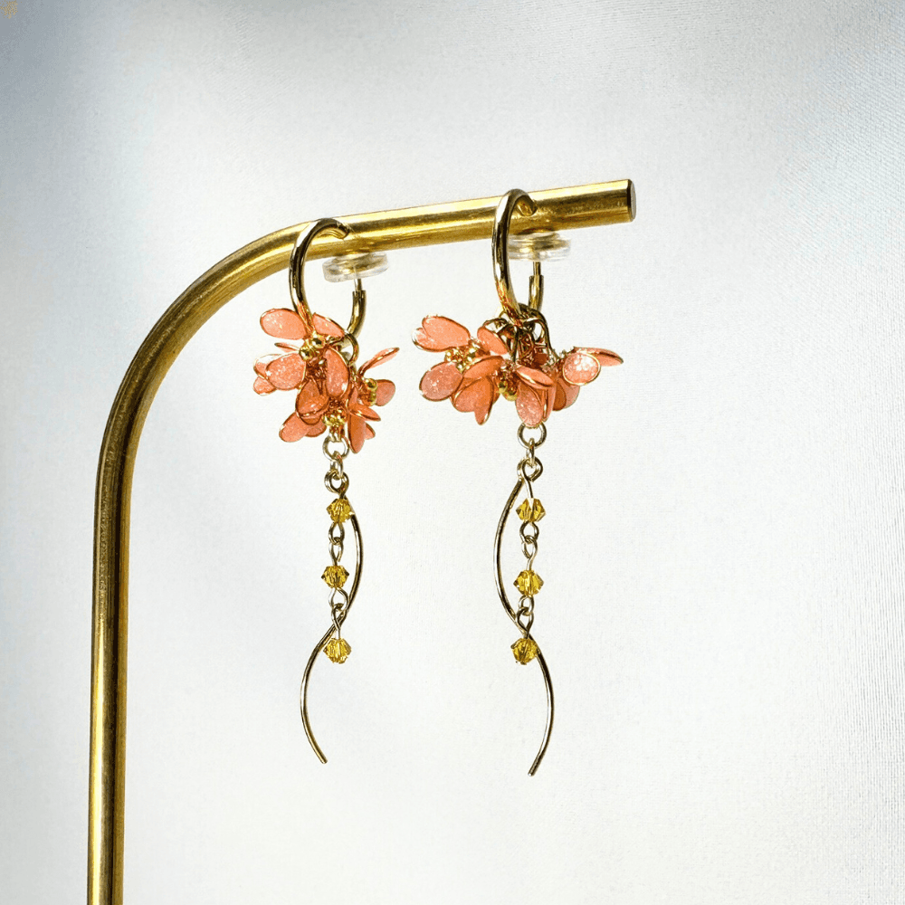 【金木犀/キンモクセイ】2wayフープイヤリング 揺れるオレンジ 金属アレルギー サージカルステンレス 受注生産 | 7枚目